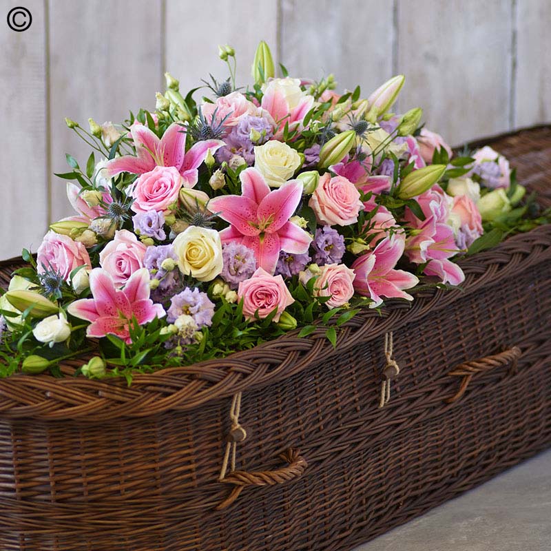 Rose and Thestle Casket Spray