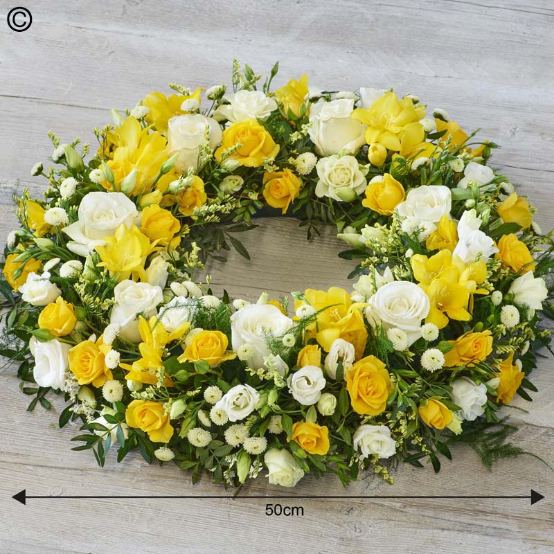 Yellow and White Wreath