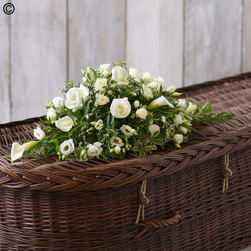 Small White Elegant Casket Spray